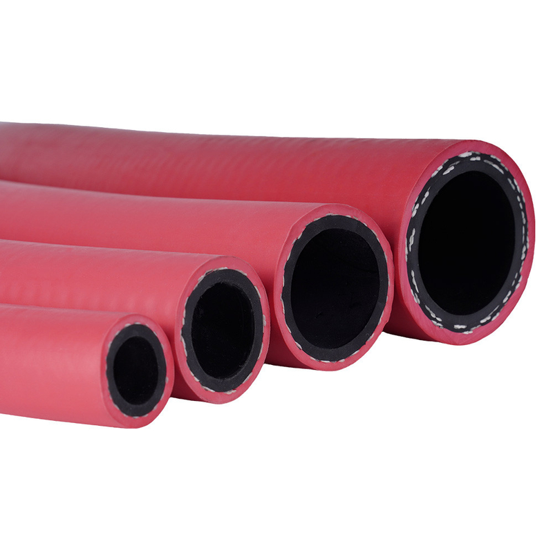 Kırmızı EPDM 1/2'' X 50FT, basınçlı hava için NPT erkek kauçuk hava hortumu montajı
