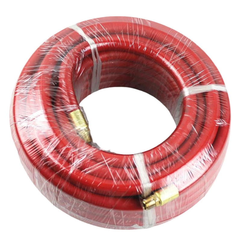 Kırmızı EPDM 1/2'' X 50FT, basınçlı hava için NPT erkek kauçuk hava hortumu montajı