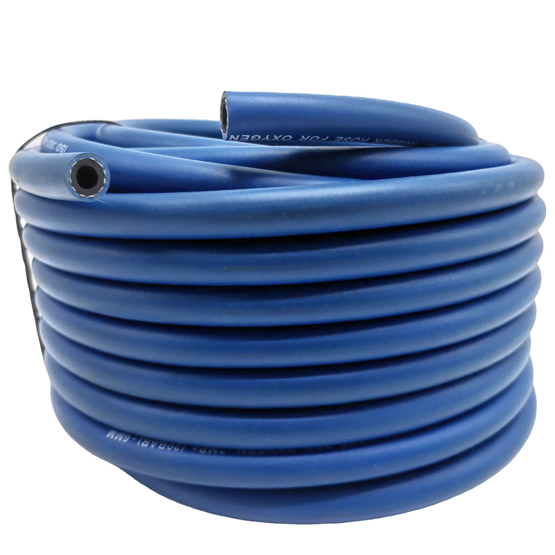 Yüksek Kalite Mavi 8mm 100ft Oksijen Tek hortum gaz kaynak ve kesme uygulamaları için